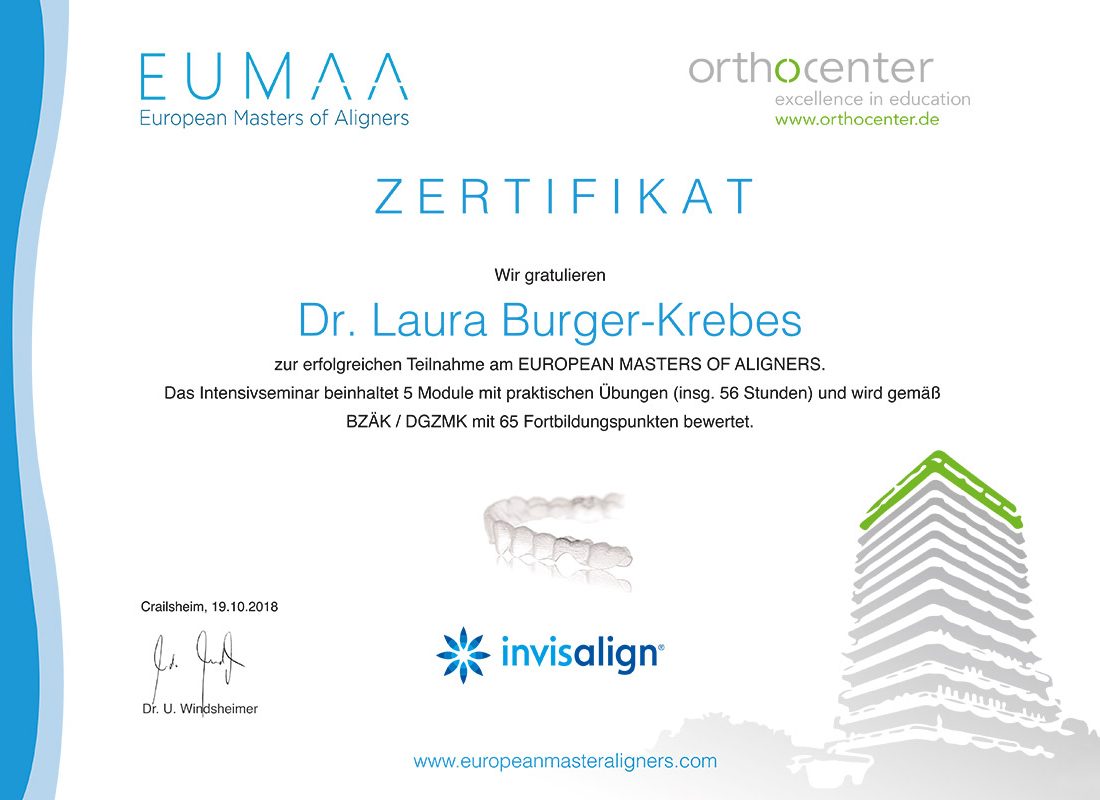 Zertifikat - Dr. Laura Burger-Krebes
